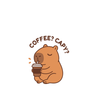 Coffee? Capy? minta almazöld pólón