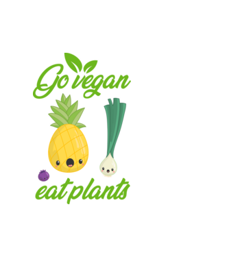 Go vegan minta fehér pólón