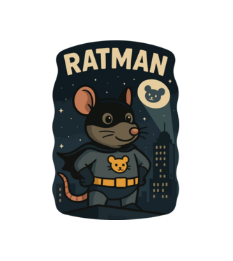Ratman minta fehér pólón