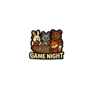 Game Night minta fekete pólón