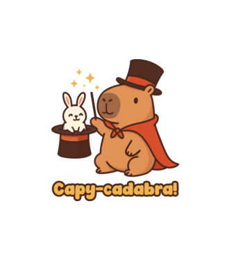Capy-cadabra minta fehér pólón