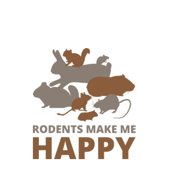 Rodents make me happy minta fehér pólón