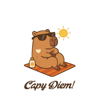 Capy Diem minta fehér pólón