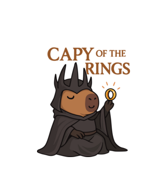 Capy of the Rings minta fehér pólón