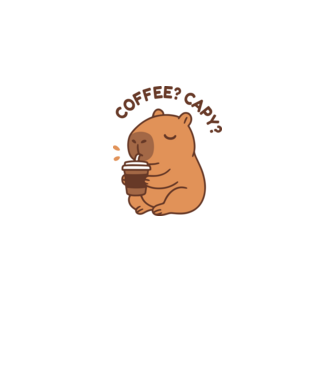 Coffee? Capy? minta szürke pólón
