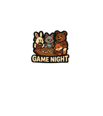 Game Night minta fekete pólón