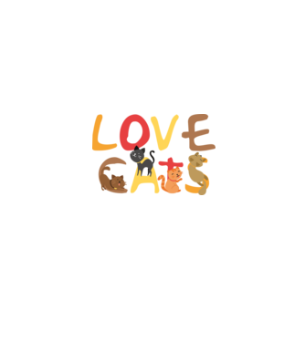 Love cats minta homokszín pólón