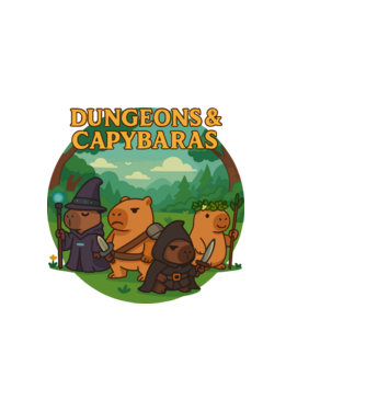 Dungeons & Capybaras minta homokszín pólón