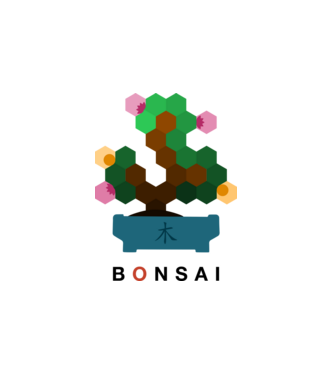 Bonsai minta fehér pólón