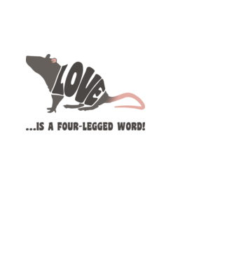 Love - Rat minta világoskék pólón