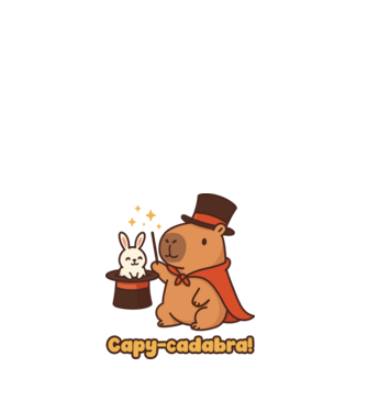Capy-cadabra minta fehér pólón
