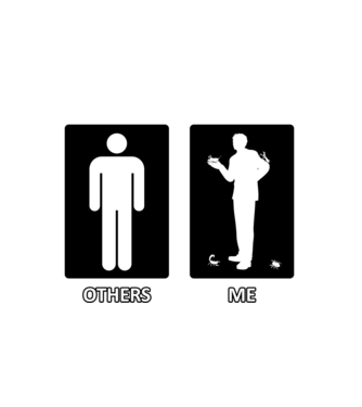 Others vs. Me (férfi) - ízeltlábú minta fehér pólón