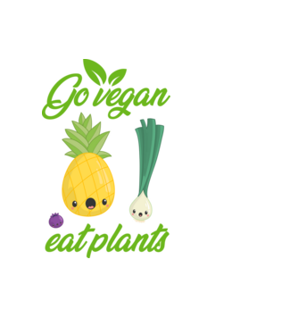 Go vegan minta fekete pólón