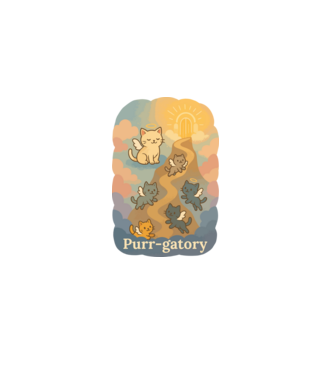 Purr-gatory minta fehér pólón