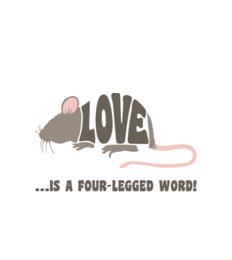 Love - Mouse minta fehér pólón
