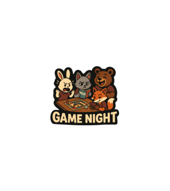 Game Night minta homokszín pólón