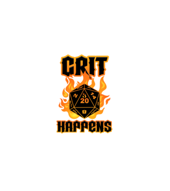 Crit Happens minta fekete pólón