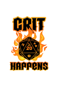 Crit Happens minta fekete pólón