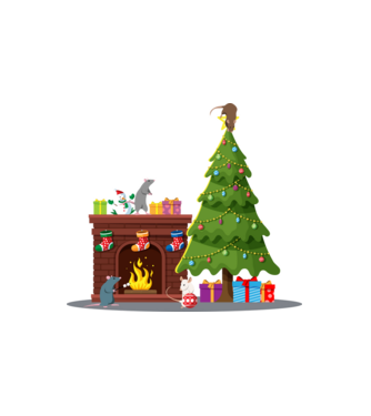 Ratty Christmas minta fehér pólón