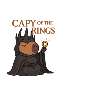 Capy of the Rings minta fehér pólón