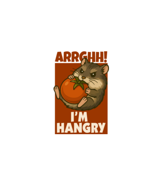 Hangry hamster minta fehér pólón