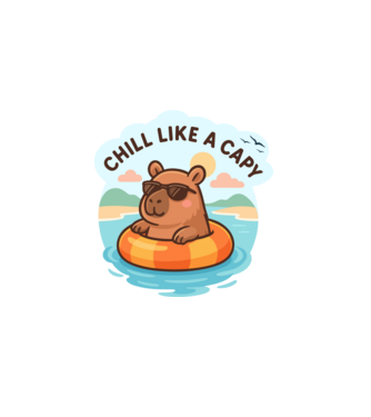 Chill like a capy minta fehér pólón