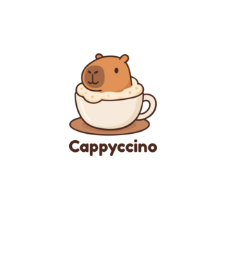 Cappyccino minta fehér pólón