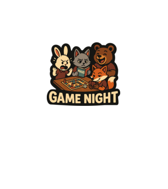 Game Night minta fekete pólón