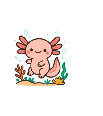 Axolotl minta fehér pólón