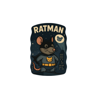 Ratman minta fehér pólón