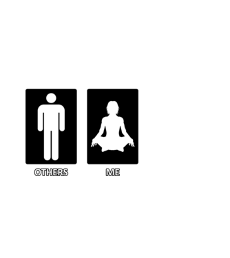 Others vs. Me (férfi) - jóga minta fehér pólón