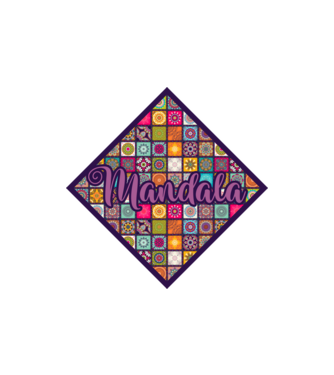 Mandalák minta homokszín pólón