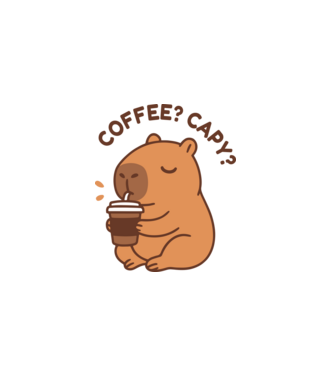 Coffee? Capy? minta fehér pólón