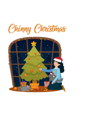 Chinny Christmas minta fehér pólón