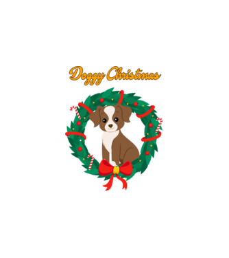 Doggy Christmas minta fehér pólón