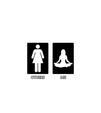 Others vs. Me (nő) - jóga minta fekete pólón