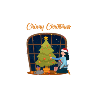 Chinny Christmas minta türkiz pólón