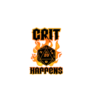 Crit Happens minta fekete pólón