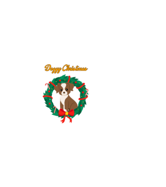 Doggy Christmas minta sötétkék pólón