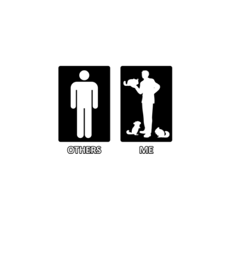 Others vs. Me (férfi) - csincsilla minta fekete pólón