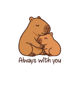 Always with you minta homokszín pólón
