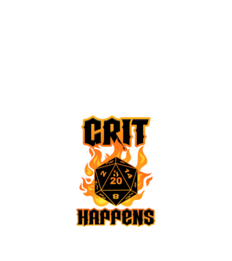 Crit Happens minta fekete pólón