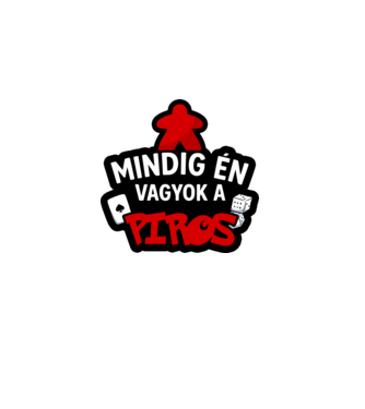 Mindig én vagyok a piros minta fekete pólón