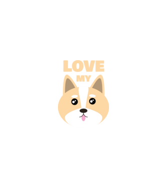Love my dog minta homokszín pólón