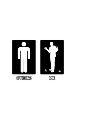 Others vs. Me (férfi) - ízeltlábú minta fekete pólón