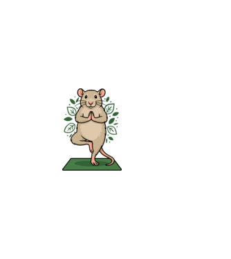 Rat yoga minta világos rózsaszín pólón