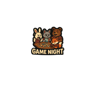 Game Night minta fekete pólón
