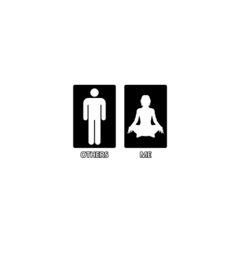 Others vs. Me (férfi) - jóga minta homokszín pólón