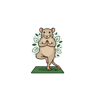 Rat yoga minta világos rózsaszín pólón