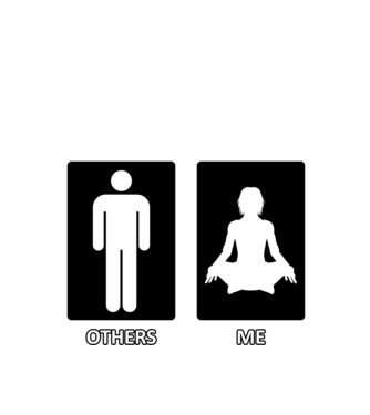 Others vs. Me (férfi) - jóga minta fekete pólón